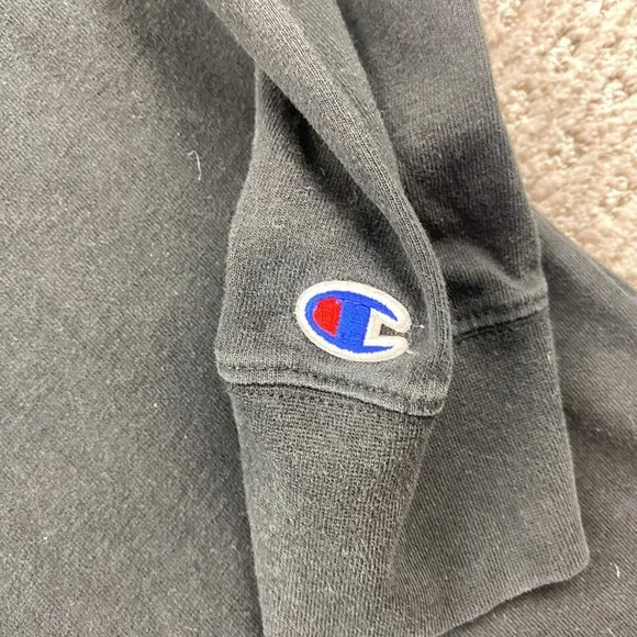 Champion Shirt Men Small S Black Long Sleeve T-Shirt Spell Out Activewear Sports - Picture 3 of 8